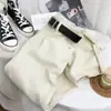 Outono e inverno 2021 Novo estilo coreano calça reta pequena versátil cintura alta modeladora cropped harém jeans do papai para mulheres