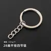 25/28/30/32mm Anillo de Llavero de Acero Inoxidable Cadena de Cuatro Secciones Colgante Llavero Anillo de Llavero Cadena Colgante Accesorios de Joyería DIY
