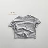 Camiseta de algodón de manga corta con colores básicos que combinan con todo. Camiseta informal sencilla de verano para niños y niñas. Ropa infantil de estilo coreano y japonés.