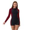 Nuevo Traje de baño sexy de una pieza para mujer de comercio exterior europeo y americano para aguas termales, surf, buceo, cremallera, manga larga, traje de baño estampado para mujeres