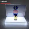 Soporte de Exhibición de Cosméticos Acrílico Personalizado de Múltiples Niveles con Panel Trasero Desmontable e Iluminación LED Adecuado para Mostradores de Tiendas Minoristas