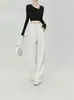 Pantalones de Chándal Blancos Estilo Americano para Niños y Niñas Primavera y Otoño Pantalones de Chándal Casuales 2026 Nuevo Estilo para Personas Bajas Pantalones Rectos Sueltos de Pierna Ancha