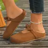 Mocassins slip-on estilo francês, novo modelo primavera 2024, chinelos fechados com laço para mulheres, sapatos casuais confortáveis para uso externo