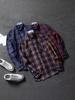 Camisa de Cuadros para Hombre de Manga Larga Estilo Coreano Cardigan Grueso Cepillado Primavera y Otoño Ropa Casual Versátil Pulgada Camisa