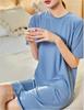 Saia Longa Fresca Bu Xiaojiu 2025 Verão Fina Casa Confortável Pijama Casual Cor Pura Vestido Externo para Mulheres