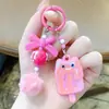 Pingente Chaveiro Mini Porquinho Sorvete de Acrílico para Mulheres e Casais, Decoração Fofa para Bolsa Macia, Atacado de Presentes