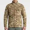 Cortavientos de Campo de Escala Inversa para Hombre Chaqueta de Trabajo para Exteriores con Cuello Alto Múltiples Bolsillos Uniforme de Entrenamiento Chaqueta Camuflada de Primavera y Otoño