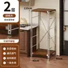Estante para microondas de cocina, estante de almacenamiento de varias capas de pie estilo japonés, mesa multifuncional para cortar y preparación para el hogar