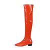 Botas Largas Europeas y Americanas Otoño e Invierno Color Caramelo Tacón Grueso Tacón Medio Moda Elegante Hermosas Damas Talla Grande Botas por Encima de la Rodilla Botas Largas