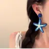 Brincos de Estrela do Mar com Personalidade Exagerada para Mulheres, Brincos com Design para Viagem de Férias no Verão à Beira-Mar