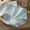 Ropa interior de algodón puro de cintura alta para mujer con estampado de letras, entrepierna transpirable y antibacteriana, calzones simples de cintura media-alta para niñas