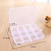 Caja de plástico transparente de polipropileno con múltiples rejillas, tamaño pequeño, 10, 15, 24 y 36 unidades, fija, para joyería, banda elástica, equipo de pesca, tornillo.