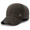Sombreros para Personas de Mediana Edad y Mayores, Sombreros de Cuero, Gorras de Invierno para Hombres Mayores, Sombreros Cálidos de Invierno para Abuelo, Sombreros con Protección para los Oídos para Papá