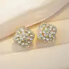 Moda Elegante Retro Estilo Hong Kong Aretes de Diamantes Pedrería Hebilla de Oreja Nicho Aretes de Lujo Ligero Aretes Mujeres