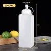 Botella Cuadrada Grande de Calibre para Exprimir Salsa, Botella de Aceite, Botella de Condimento para el Hogar, Botella de Aceite y Vinagre a Prueba de Fugas para Cocina, Botella de Exprimir, Botella de Plástico