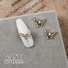 Nueva Entrada Lujo Estilo Francés Zirconia Joyería para Uñas Polvo Serie Diamante Arte de Uñas Luna Creciente Cadena de Dientes Mariposa Irregular Decoración
