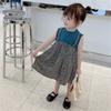 Vestido para Niña con Estampado Floral Falso de Dos Piezas, Vestido de Princesa, Nuevo Estilo de Verano, Ropa Infantil de Comercio Exterior, Venta al por Mayor para Edades 3-8