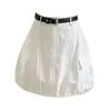 Falda Anti-Exposición Primavera/Verano 2026 con Cinturón de Diseño, Falda Casual de Corte A, Pantalones Cortos de Falda Hot Girl para el Trabajo