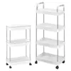 Estantería de almacenamiento móvil de varios niveles de pie, cesta para verduras de cocina, caja de almacenamiento de snacks para baño, armario estantería