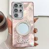 Adecuado para Samsung S25Ultra Funda de Teléfono Móvil con Patrón de Papel de Aluminio IMD Pulsera S24 Película Protectora de Lente con Purpurina A56 Espejo de Corona