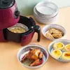 Bandeja de papel de aluminio específica para freidora de aire, cuenco de papel de aluminio para horno de barbacoa y horneado, caja de papel de aluminio para uso doméstico, cuenco de papel de grado alimenticio, forma redonda