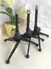 Tripé de Microfone Preto, Suporte de Microfone Dobrável, de Mesa, Fabricado nos EUA, Rosca de 5/8 de Polegada com Ranhura Dupla, Suporte de Microfone com Posicionamento Flor de Ameixa