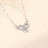 Collar de plata de ley Elaine Jewelry S925DO con letras de diamantes en inglés, colgante con personalidad a la moda, cadena de clavícula con temperamento para mujer
