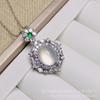 Colgante de calcedonia blanca hielo con incrustaciones plateadas y cara de huevo, redondo, de moda, exquisito collar de jade y ágata.
