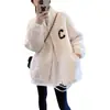 Moletom de fleece feminino para outono e inverno, jaqueta quente de fleece de cordeiro fleece coral, adequado para uso interno e externo