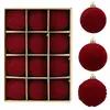 Árvore de Natal Bola de Natal Bola Vermelha com Flocagem Decoração Pingente Vitrine de Shopping Pingente de Bola de Natal Venda por Atacado
