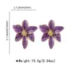 Pendientes de Esmalte Coloridos con Forma de Flor, Estilo Dulce y Fresco para Fiestas, con Diamantes y Perlas, Pendientes de Pétalos de Lujo Ligero y de Alta Gama para Mujer