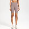 Pantalones cortos deportivos para mujer, ajustados, elásticos, con huecos cruzados, transpirables, de secado rápido, de cintura alta, ajustados, para yoga