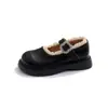 Nuevos Zapatos Infantiles Primavera y Otoño Estilo Coreano Adorno de Encaje Zapatos de Princesa para Niñas Suela Suave Zapatos de Baile para Bebé de Cuero
