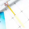 Versão coreana criativa de caneta de cristal giratória grande caneta de diamante atacado logotipo para impressão escritório papelaria estudante caneta esferográfica de plástico