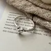 Anel Coração Retrô Design de Nicho Estilo Coreano Prata Esterlina S925 Estilo de Blogueira Coreana Anel Simples Joias de Prata Atacado