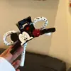 Presilha de Cabelo Azul e Branca com Acabamento de Luxo, Piranha Estilo Frangipani, Presilha para a Parte de Trás da Cabeça, Presilha Grande tipo Tubarão para Mulheres
