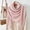 Casaco Retrô Estilo Literário Casual Trendy Elegante Xale Estilo Coreano Feminino Cor Pura Quadrado Curto Franja Elegante Cachecol