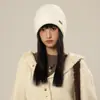 Gorro cálido versátil coreano de circunferencia de cabeza grande con protección para los oídos, cortavientos de alta gama para mujer, turbante casual de otoño e invierno, gorro para el frío