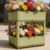Caixa de plantio ZhiXiao horta para cultivar vegetais na varanda, tomates, vegetais, calha de tanque de água no telhado, vaso de flores plástico para exterior no pátio jardinagem