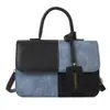 Bolsa Simples Color-Blocking Fashion Nova Tendência Outono 2025 Bolsa Quadrada Pequena Casual Bolsa Transversal de Ombro Único Retrô para Mulheres