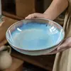 Cuencos de Alta Apariencia con Vajilla de Cerámica Esmaltada en Horno, Cuencos para Ensalada, Cuencos de Comida para el Hogar, Cuencos para Fideos, Estilo Niche Cuencos Grandes de Boca Ancha, Cuencos al por Mayor