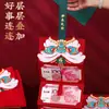 Sobre rojo para Año Nuevo y Festival de Primavera, versátil, personalizado, creativo, plegable, tridimensional y diseñado para guardar dinero de la suerte