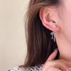 Pendientes Estilo Coreano "Ballet Vibe" con Lazo y Borla Pinzas para Orejas Tipo Espiral Pendientes sin Perforación para Caras Cuadradas y Redondas