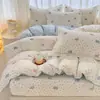 Juego de Sábanas Dobles 100% Algodón Frescas y Sencillas Juego de Cuatro Piezas Dormitorio Estudiantil Especial Funda Nórdica Lavable a Máquina Juego Individual de Tres Piezas de Algodón