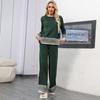 Traje casual de punto de estilo tweed de estación europea 2025, moda retro