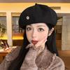 Boina Femenina Primavera y Otoño Estilo Japonés Celebridad de Internet Elegante Estilo Chanel Sombrero Painator para Mostrar Cara Pequeña Versátil Elegante Sombrero Calabaza Belle