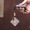 Colgante Pintado en Blanco de Sándalo Verde y Palo de Rosa para Teléfonos Móviles, Bolsos, Llaveros, Adornos de Estilo para Parejas, Se Puede Grabar con Logotipo