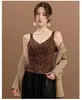 Estilo Outono/Inverno Mousse Veludo Renda Decote V Costas Bonitas Roupa Íntima para Mulheres Francesa Sexy Comprimento Médio Colete de Veludo Escovado Roupa de Baixo Tamanho Grande