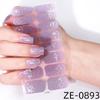 Adesivos de Unha Zhengxiang Semi-Transparentes Cor Verde Cebola Filme de Esmalte à Prova d'Água e Manchas Adesivos de Unha com Folha de Ouro e Prata Transfronteiriços Europeus e Americanos Sem Cozimento