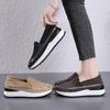Zapatillas de Cuero Transfronterizas para Mujer, Zapatos Casuales de Suela Gruesa para Primavera y Otoño para Mujer, Zapatos de Plataforma de Suela Suave, Zapatos Mocasín sin Cordones para Balancear para Mujer